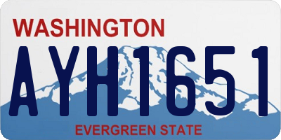 WA license plate AYH1651