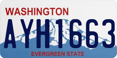 WA license plate AYH1663