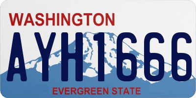 WA license plate AYH1666
