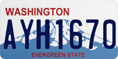 WA license plate AYH1670