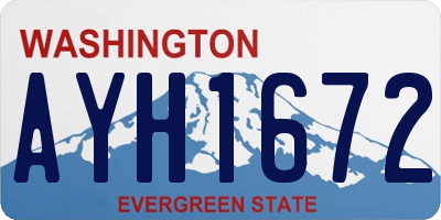 WA license plate AYH1672