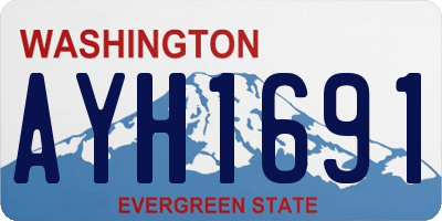 WA license plate AYH1691
