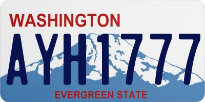 WA license plate AYH1777