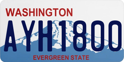WA license plate AYH1800