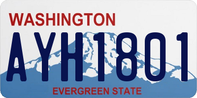 WA license plate AYH1801