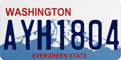 WA license plate AYH1804