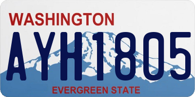 WA license plate AYH1805