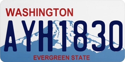 WA license plate AYH1830