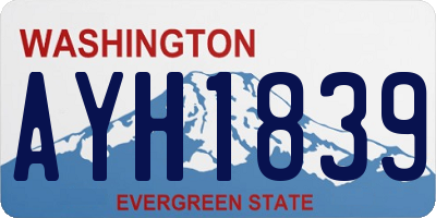 WA license plate AYH1839