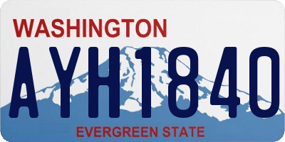 WA license plate AYH1840