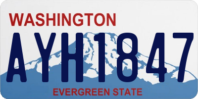 WA license plate AYH1847