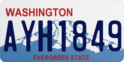 WA license plate AYH1849