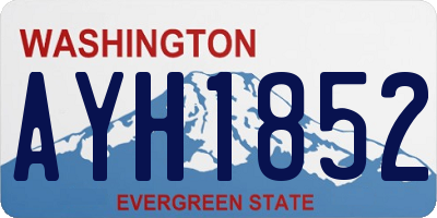 WA license plate AYH1852