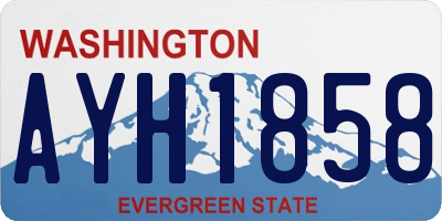 WA license plate AYH1858