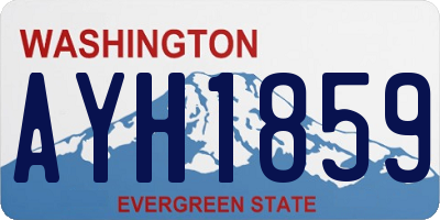 WA license plate AYH1859