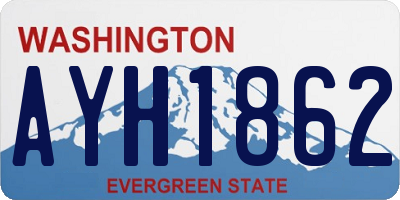 WA license plate AYH1862