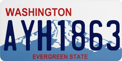 WA license plate AYH1863