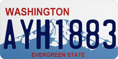 WA license plate AYH1883