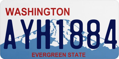 WA license plate AYH1884