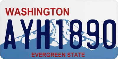 WA license plate AYH1890