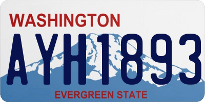 WA license plate AYH1893