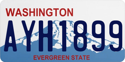 WA license plate AYH1899