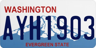 WA license plate AYH1903