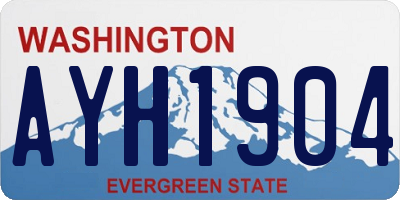 WA license plate AYH1904