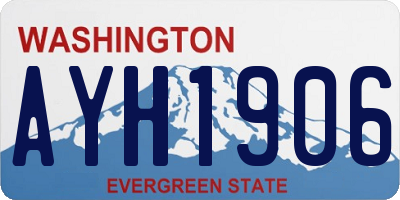 WA license plate AYH1906