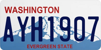 WA license plate AYH1907