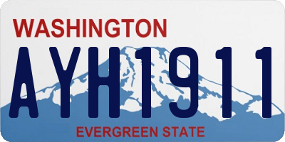 WA license plate AYH1911