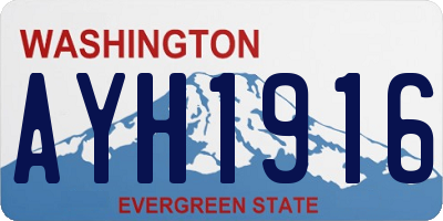 WA license plate AYH1916