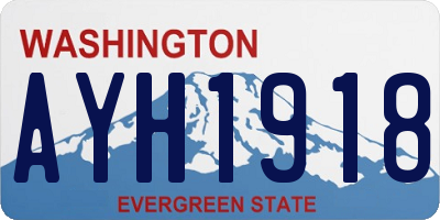 WA license plate AYH1918