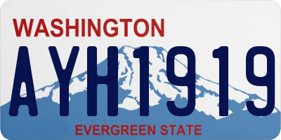 WA license plate AYH1919