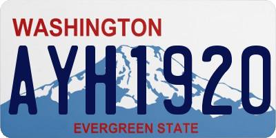 WA license plate AYH1920