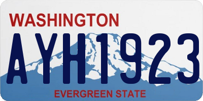 WA license plate AYH1923