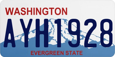 WA license plate AYH1928
