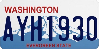 WA license plate AYH1930