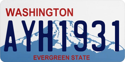 WA license plate AYH1931