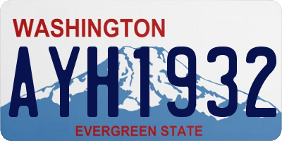 WA license plate AYH1932