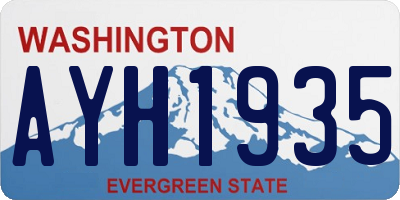 WA license plate AYH1935