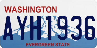 WA license plate AYH1936