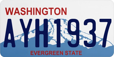 WA license plate AYH1937