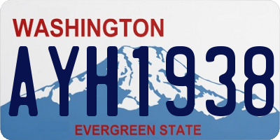 WA license plate AYH1938