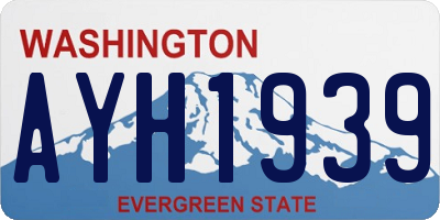 WA license plate AYH1939