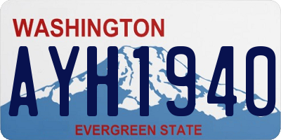 WA license plate AYH1940