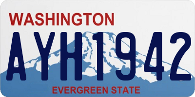 WA license plate AYH1942