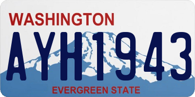 WA license plate AYH1943