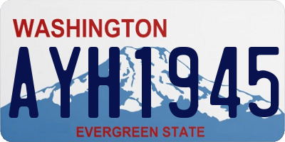WA license plate AYH1945