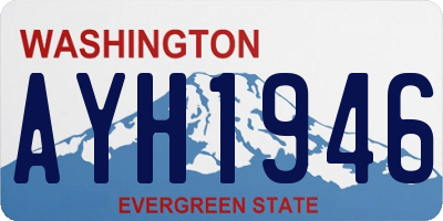 WA license plate AYH1946